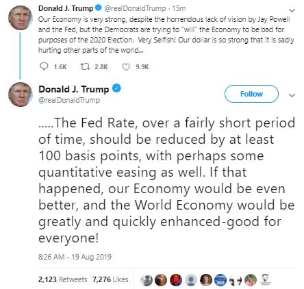 特朗普又发推、华为做出回应 美元上扬黄金处于临界点