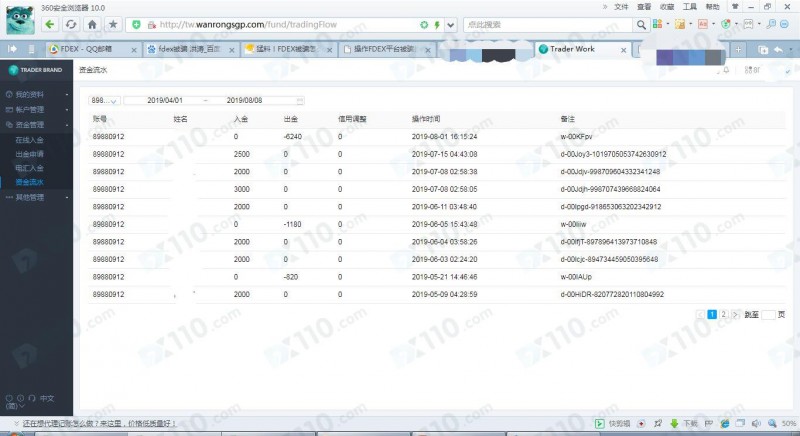 被网友诱导至FDEX平台跟单交易导致亏损，剩余资金无法出金