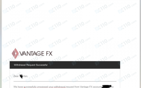 VantageFX万致未给出理由拒绝出金且封闭账户