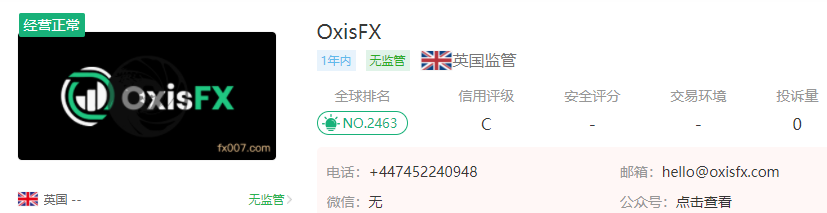 OxisFX外汇怎么样